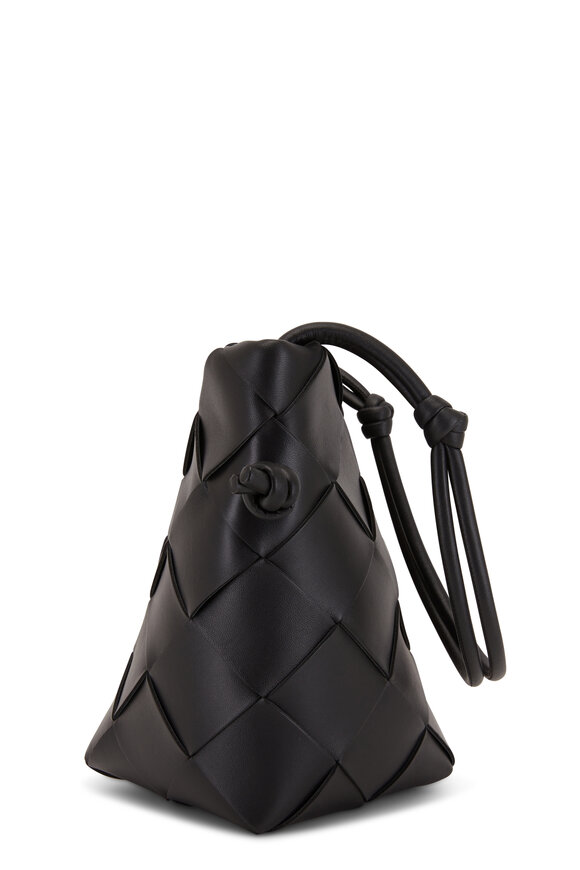 Bottega Veneta - Black Woven Leather Bucket Bag