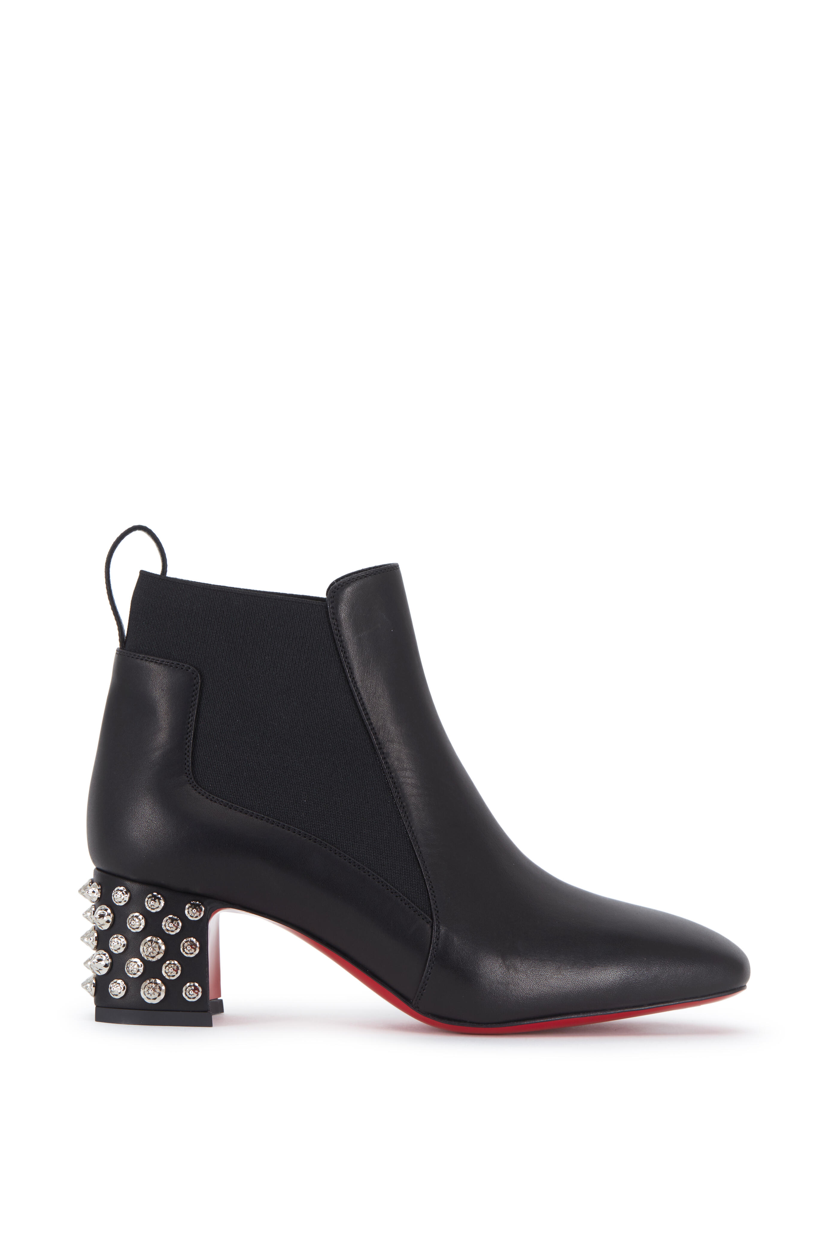 Christian Louboutin - Studdy Black Leather Spiked Heel Boot