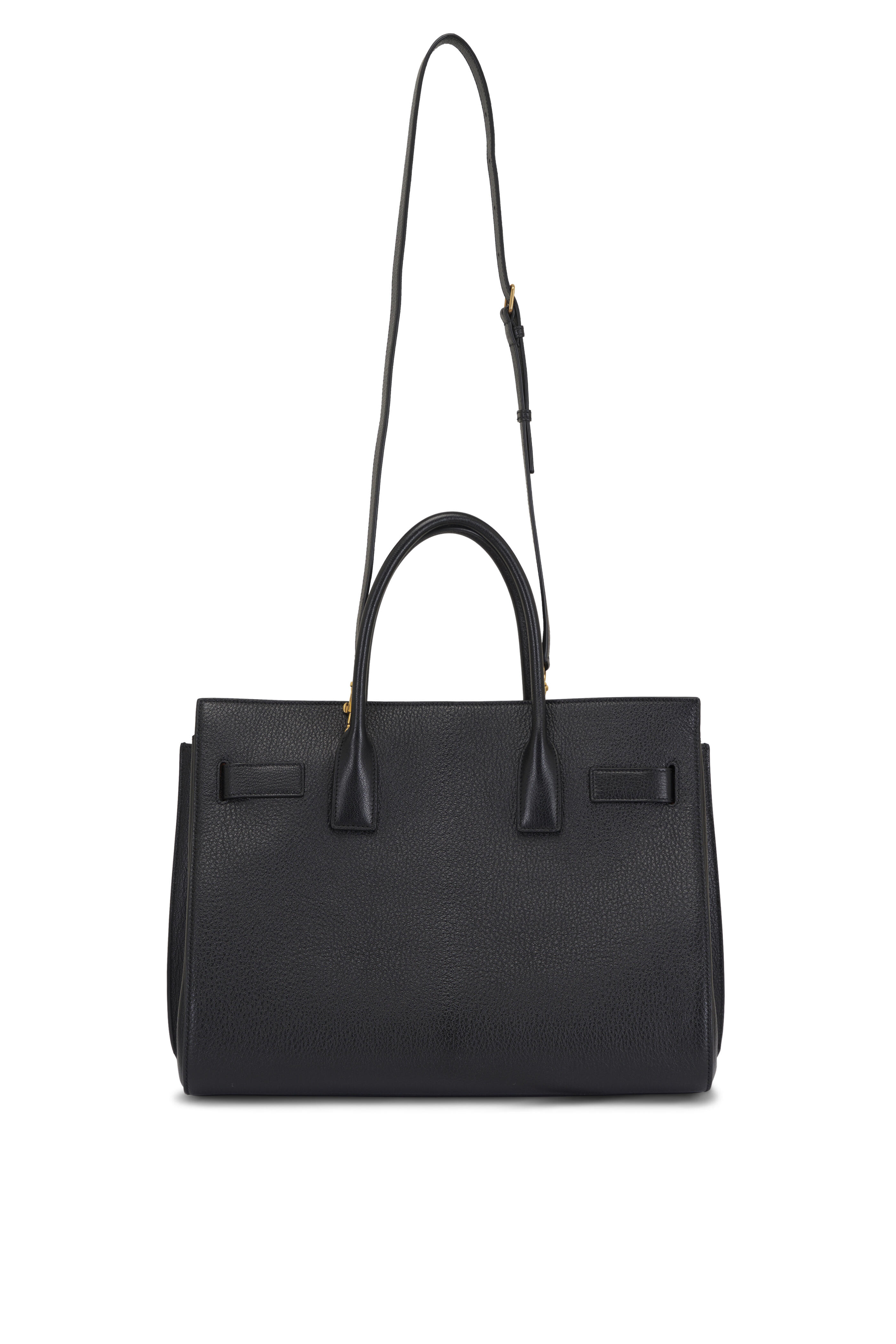 Saint Laurent - Large Sac De Jour Black Grained Leather Bag