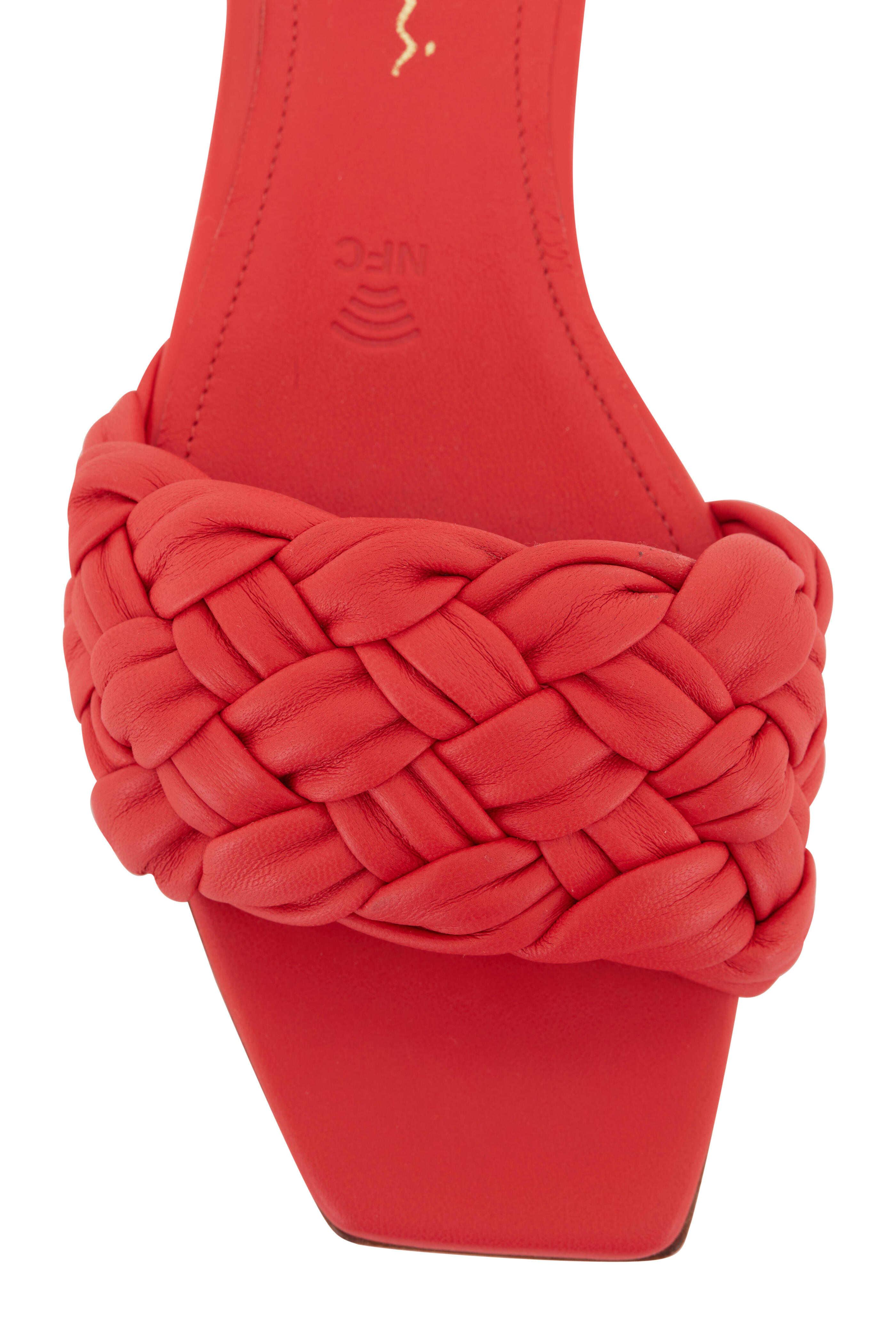Santoni - Frozen Summer Red Woven Leather Flat Sandal
