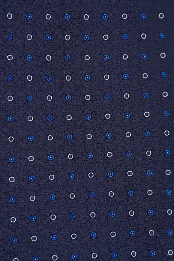 Canali Navy Geometric Silk Necktie - view 2