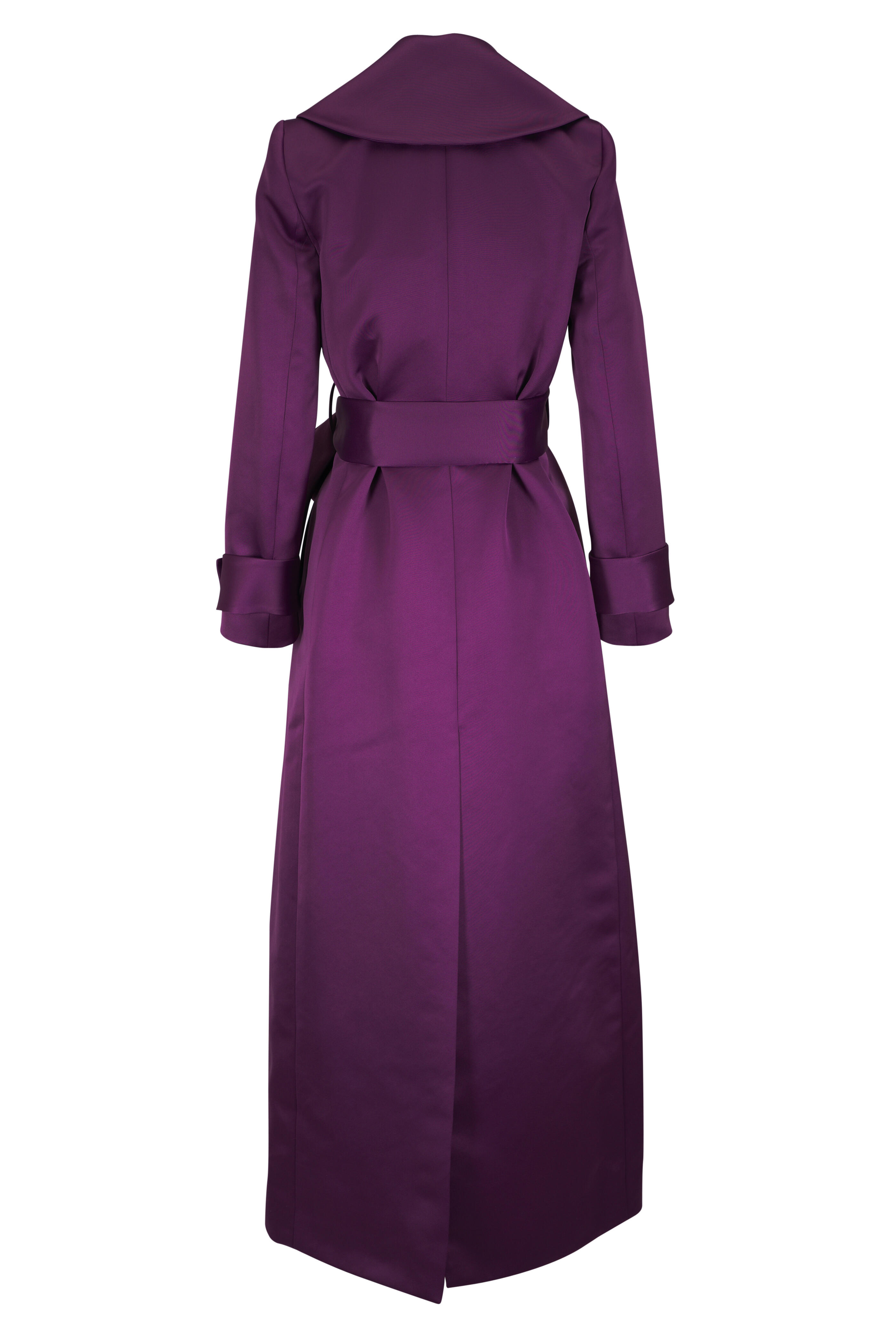 Carolina Herrera - Eggplant Satin Trench Coat