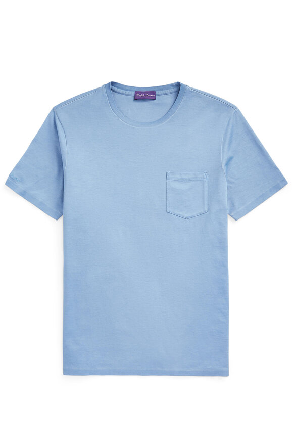 Ralph Lauren Purple Label - Blue Cotton Pocket T-Shirt 