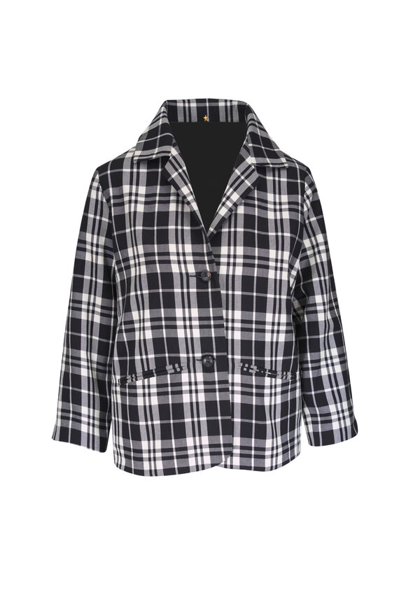 Peter Cohen Trek Black & White Cotton Tartan Jacket - view 1
