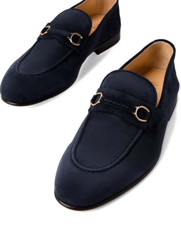 Brunello Cucinelli Navy Blue Suede Loafer - view 8