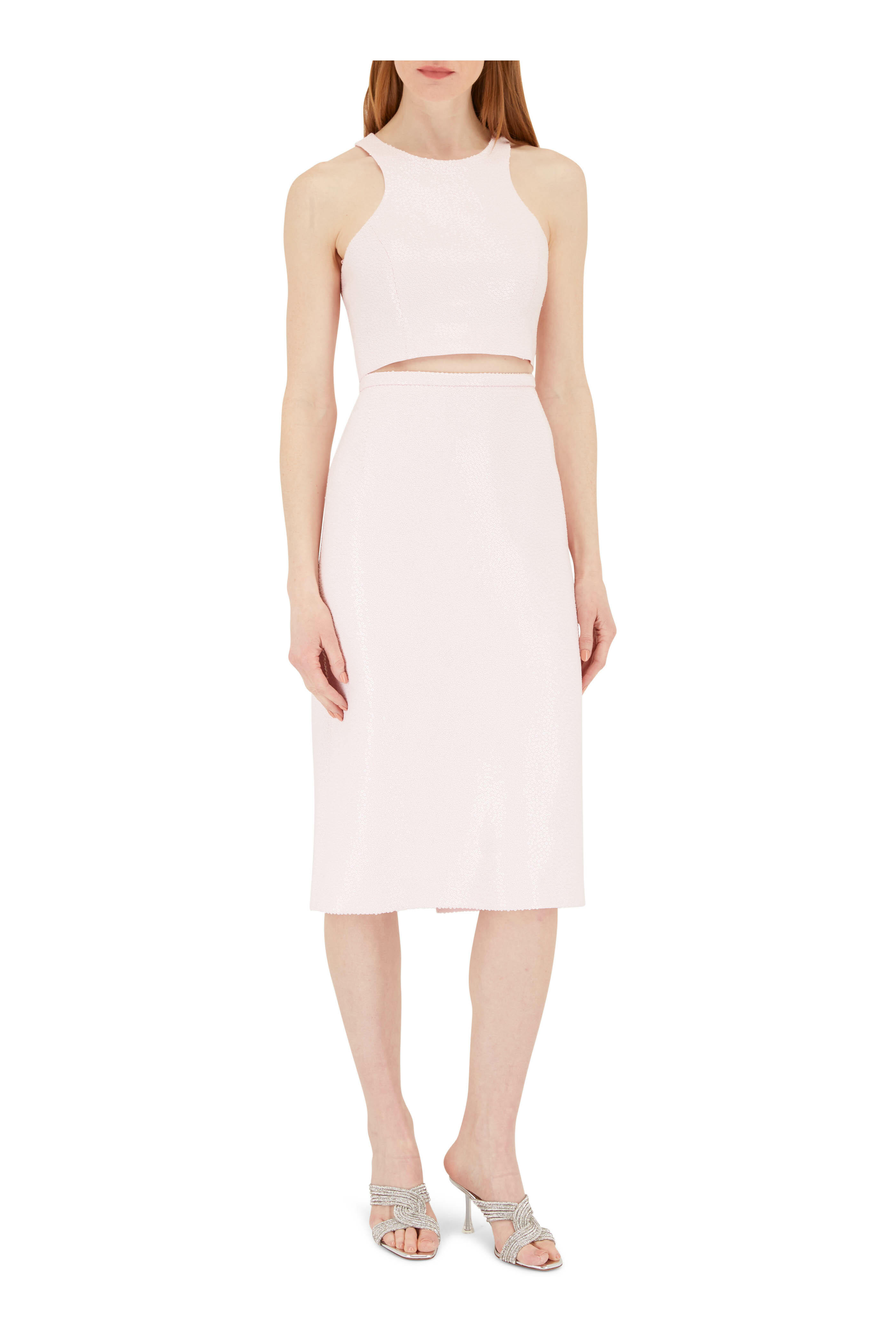 Michael Kors Collection - Pink Embellished Pencil Skirt