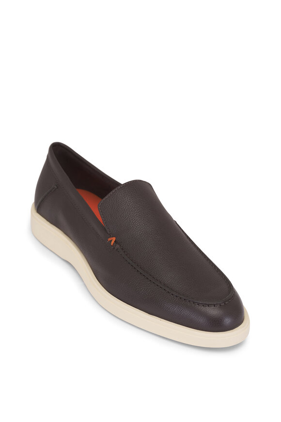 Santoni Botanist Dark Brown Leather Loafer