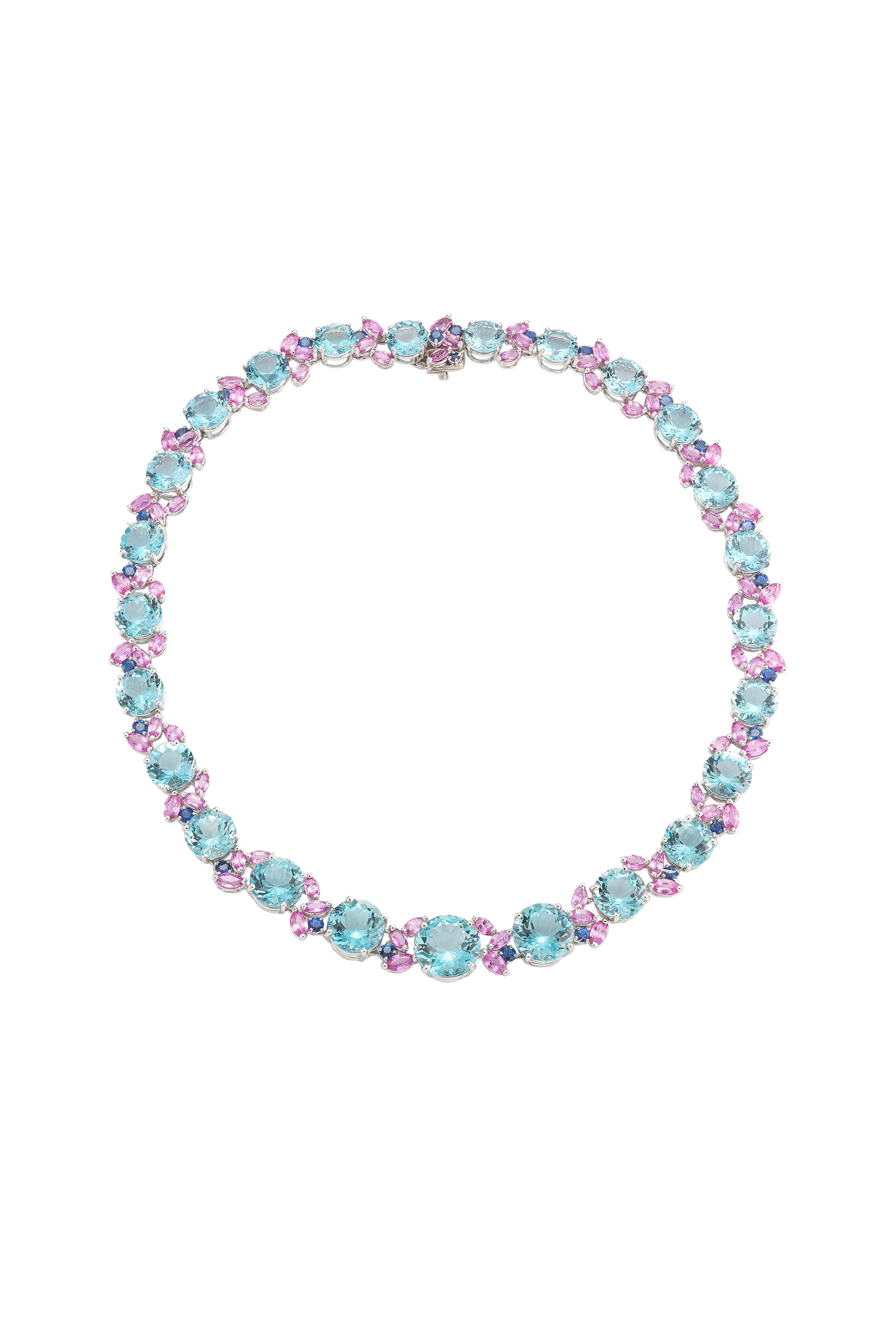 Oscar Heyman - Platinum Aquamarine & Sapphire Necklace