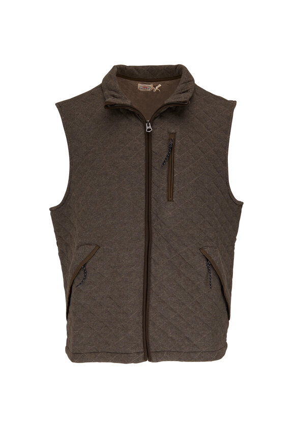 Faherty Brand - Epic Olive Mélange Quilted Fleece Vest