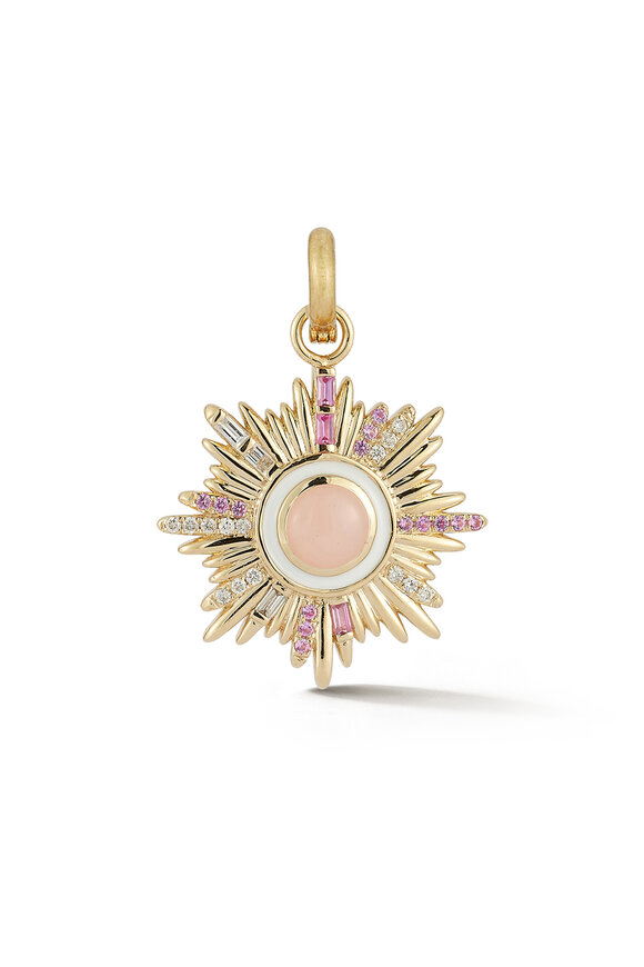 Storrow 14k Gold Diamond Opal & Sapphire Mini Medallion - view 1