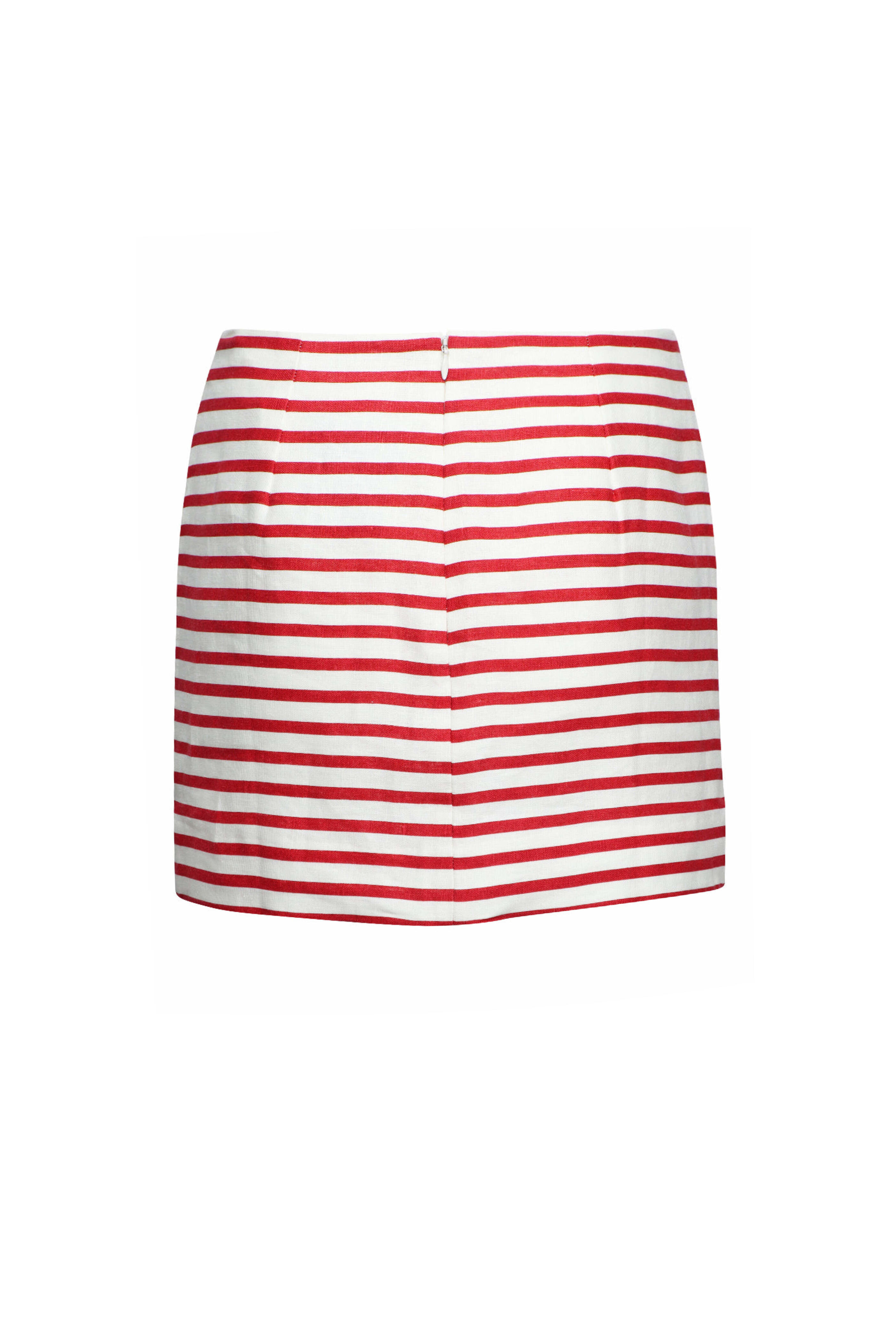 Faithfull The Brand - Red Breton Stripe Jane Mini Skirt
