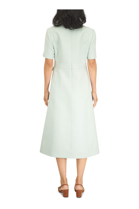 Valentino Celadon Wool & Silk Midi Dress - view 4
