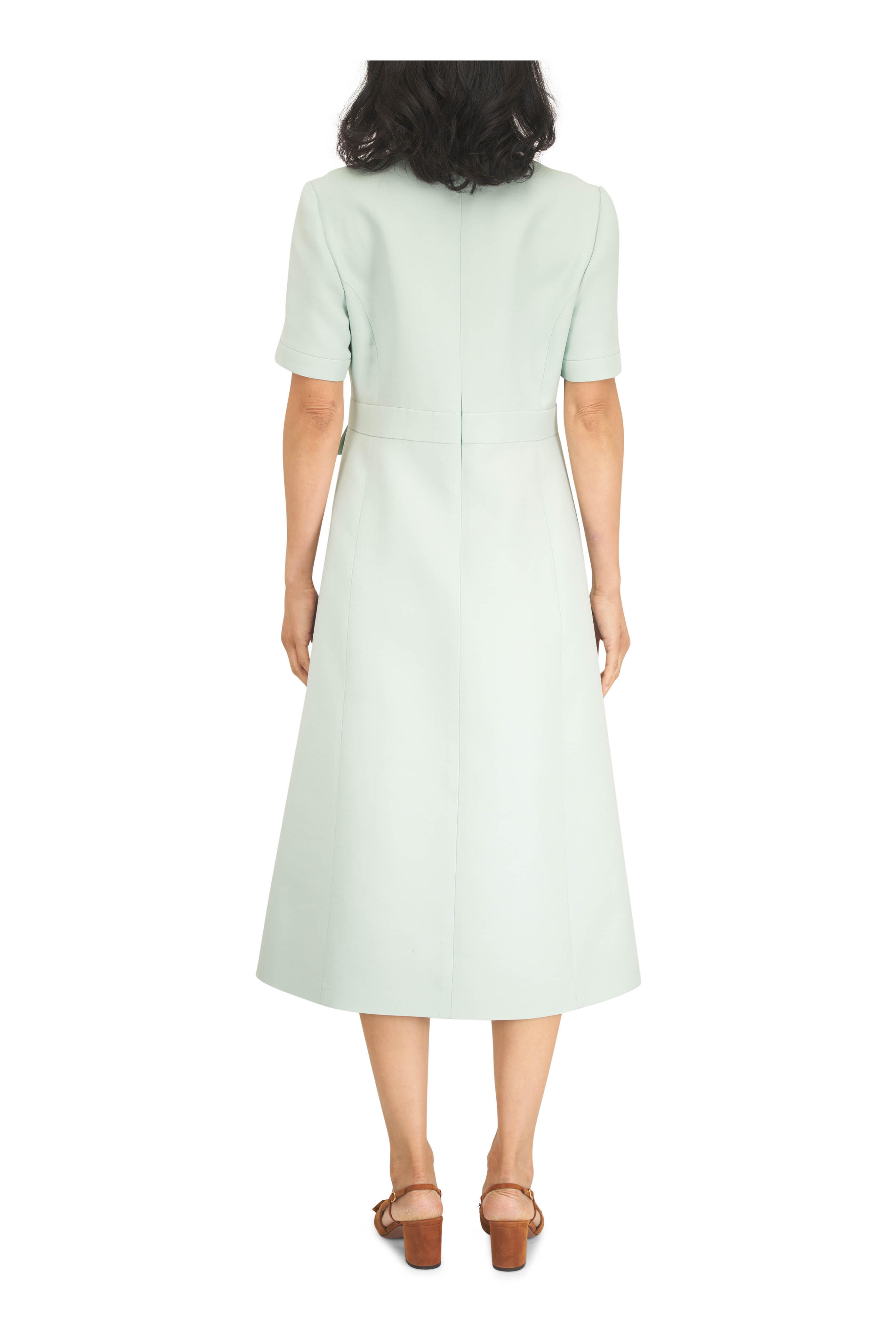 Valentino - Celadon Wool & Silk Midi Dress - view 4