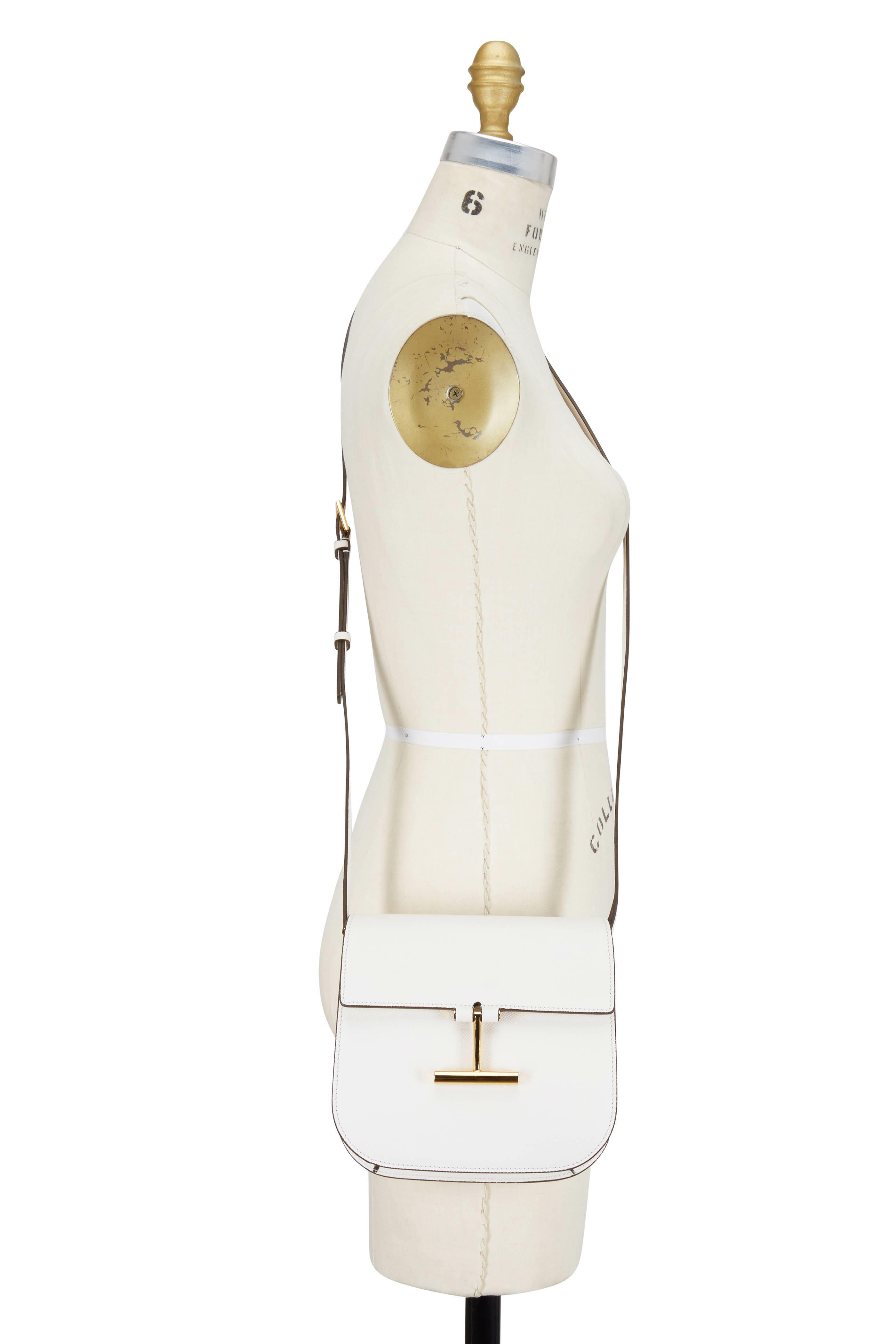 TOM FORD ホワイトレザー ショルダーバッグ