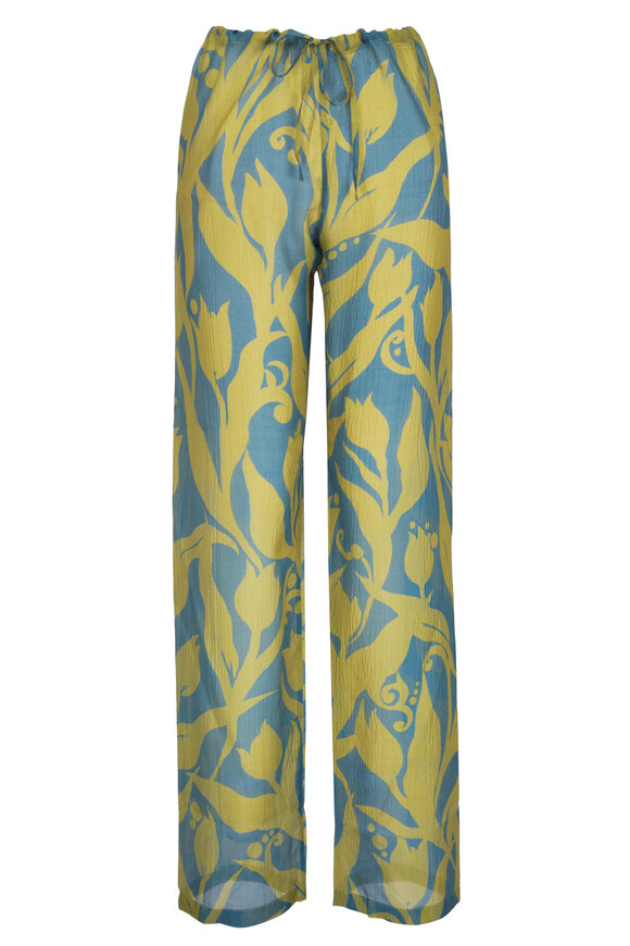 Dries Van Noten Pachas Tulip Print Silk Pant