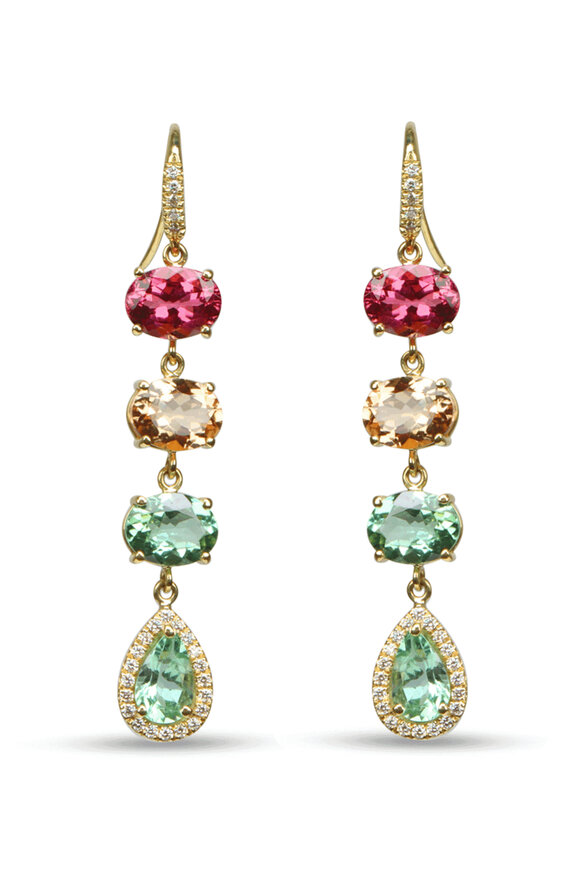Lauren K Multicolor Tourmaline Gemma Earrings