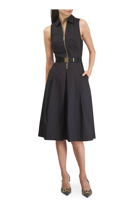 Vince - Placed Iris Bark Brown Cotton Shirt Dress