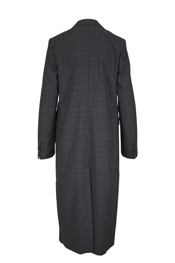 Dries Van Noten Brown Check Wool Coat - view 3