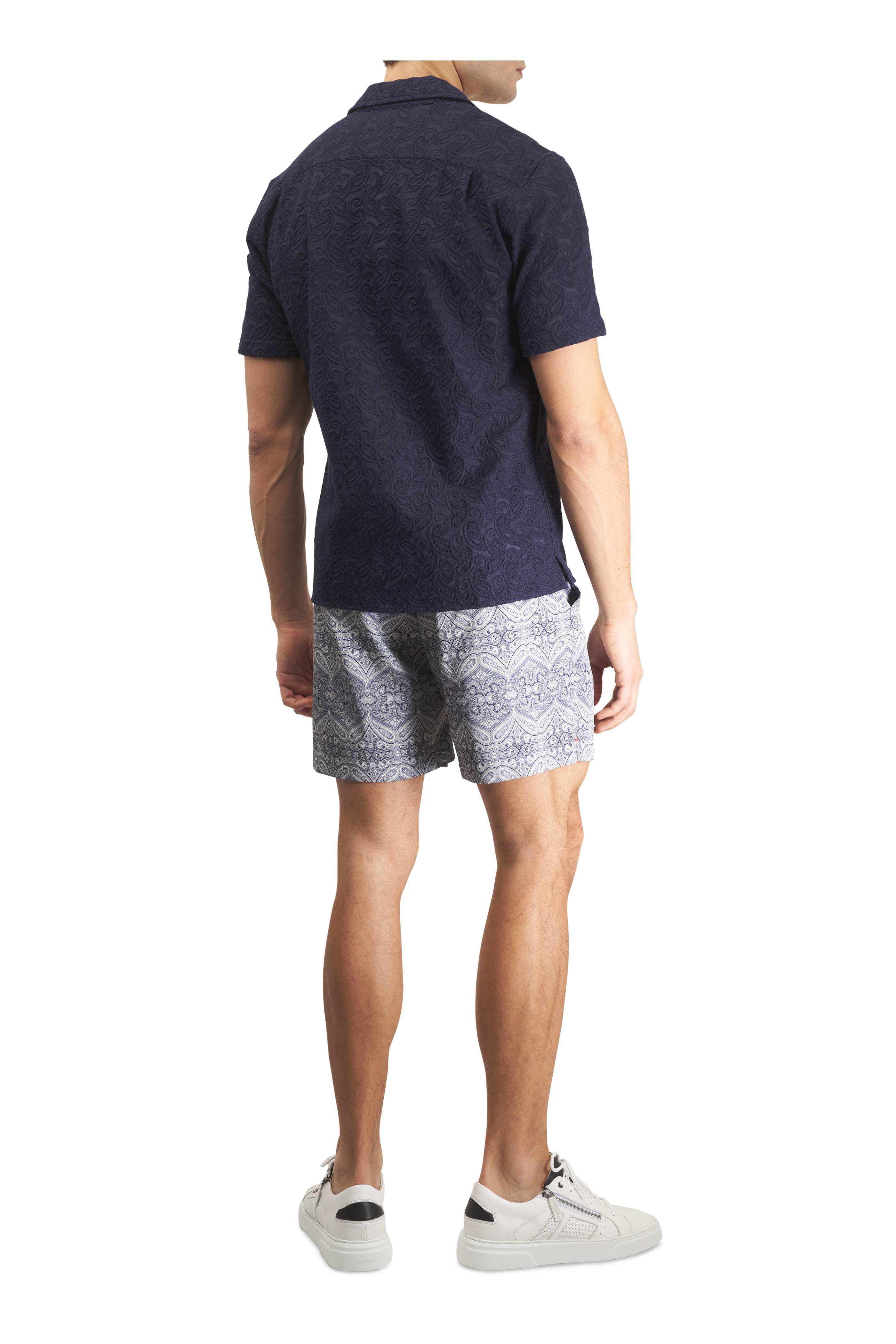 Orlebar Brown - Maitan Broderie Night Iris Paisley Shirt