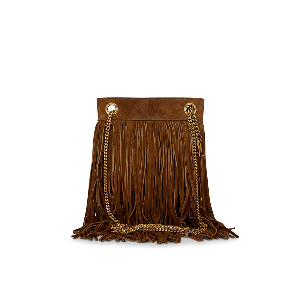 Saint Laurent - Grace Dark Land Suede Fringe Small Bag