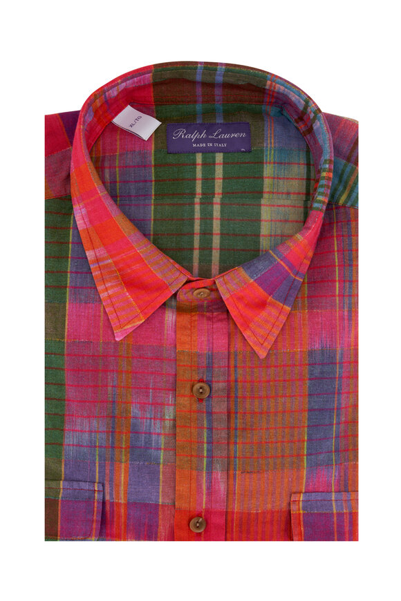 Ralph Lauren Purple Label - Multicolor Ikat Plaid Print Shirt 