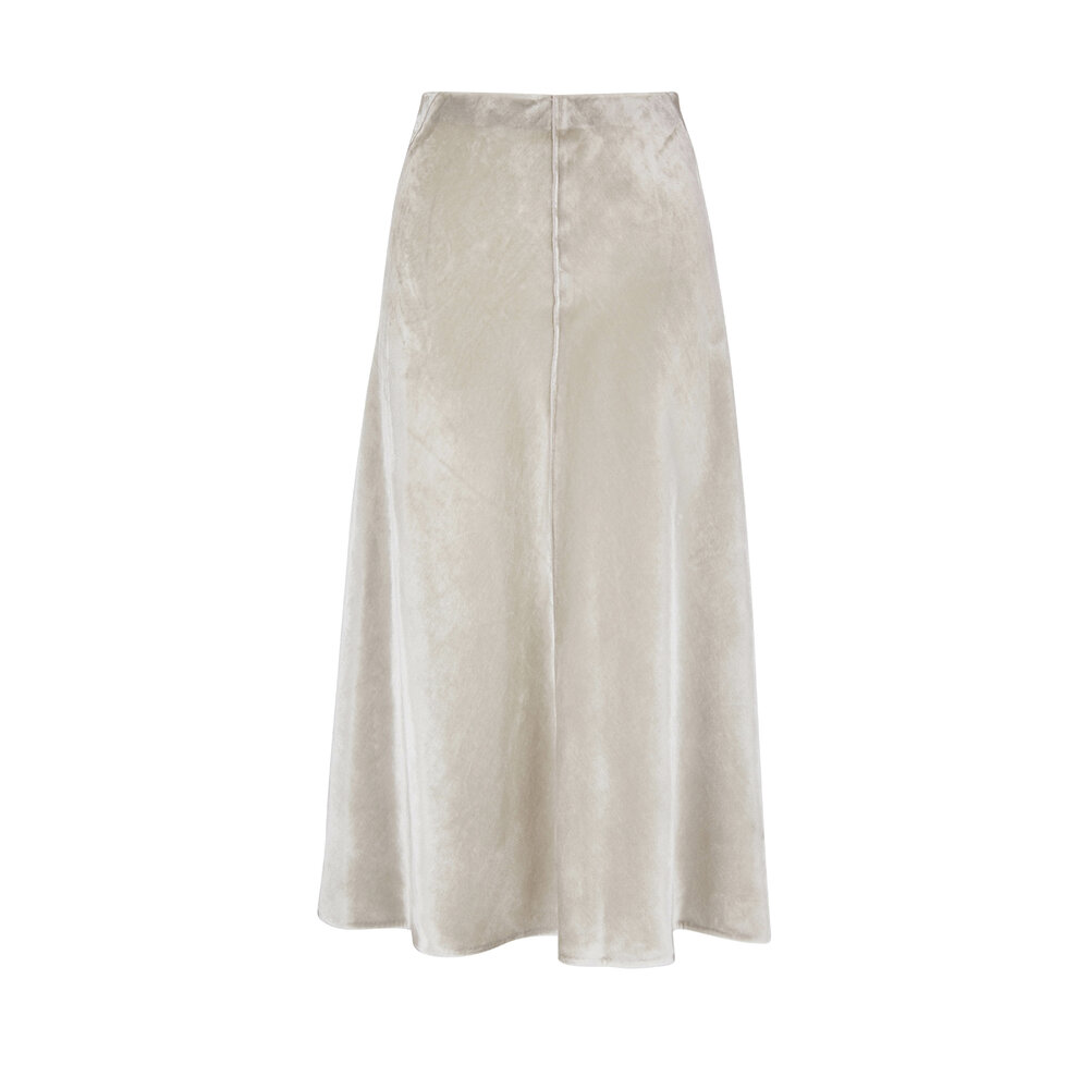 ★overdue flair★ VELVET LONG SKIRT_SILVER VELVET LONG SKIRT_BROWN - overdue flair
