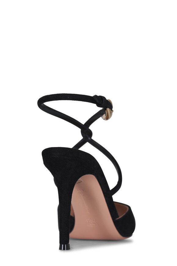 Gianvito Rossi Black Suede Criss-Cross Strap Mule, 85mm - view 5