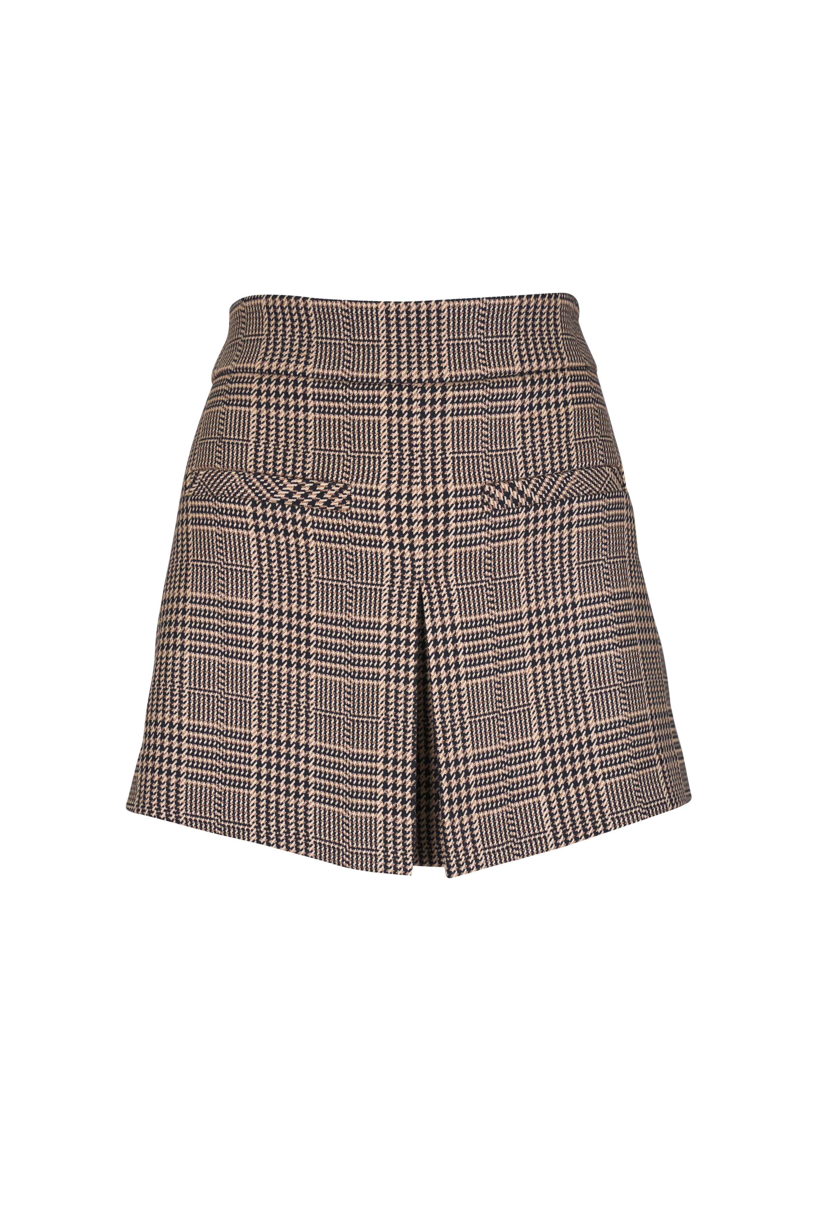 Veronica Beard - Pavaline Black & Tan Houndstooth Mini Skirt