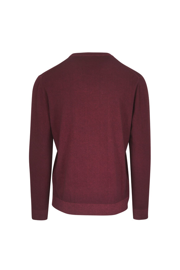 Maurizio Baldassari Burgundy Cashmere Crewneck Sweater - view 2