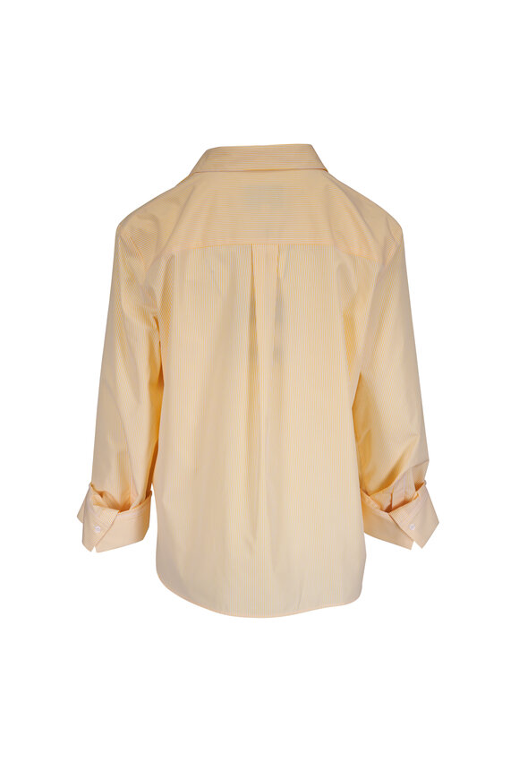 TWP Next Morning White & Yellow Cotton Button Up Shirt - view 4