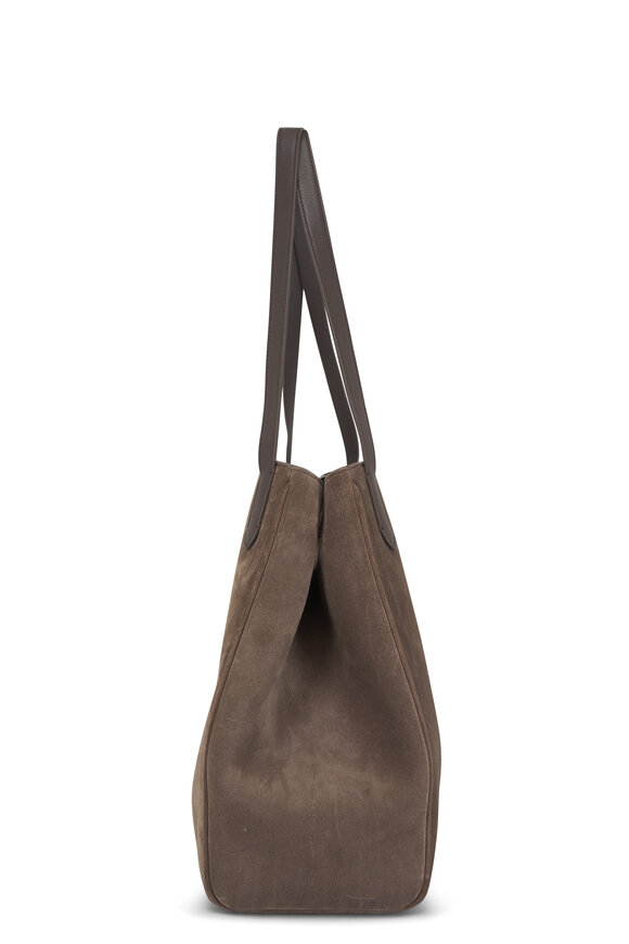 Brunello Cucinelli - Torba Brown Suede Shoulder Strap Bag