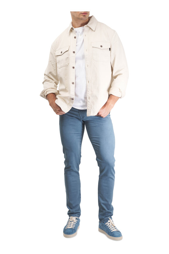 James Perse White Cotton Crewneck Henley - view 2