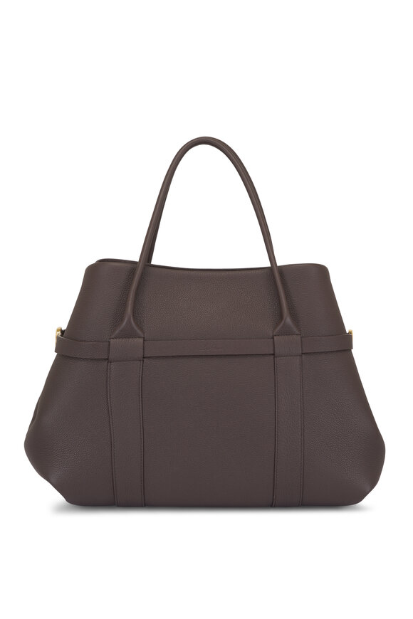 Loro Piana Large Dark Chocolate Locorice Shopper Bag
