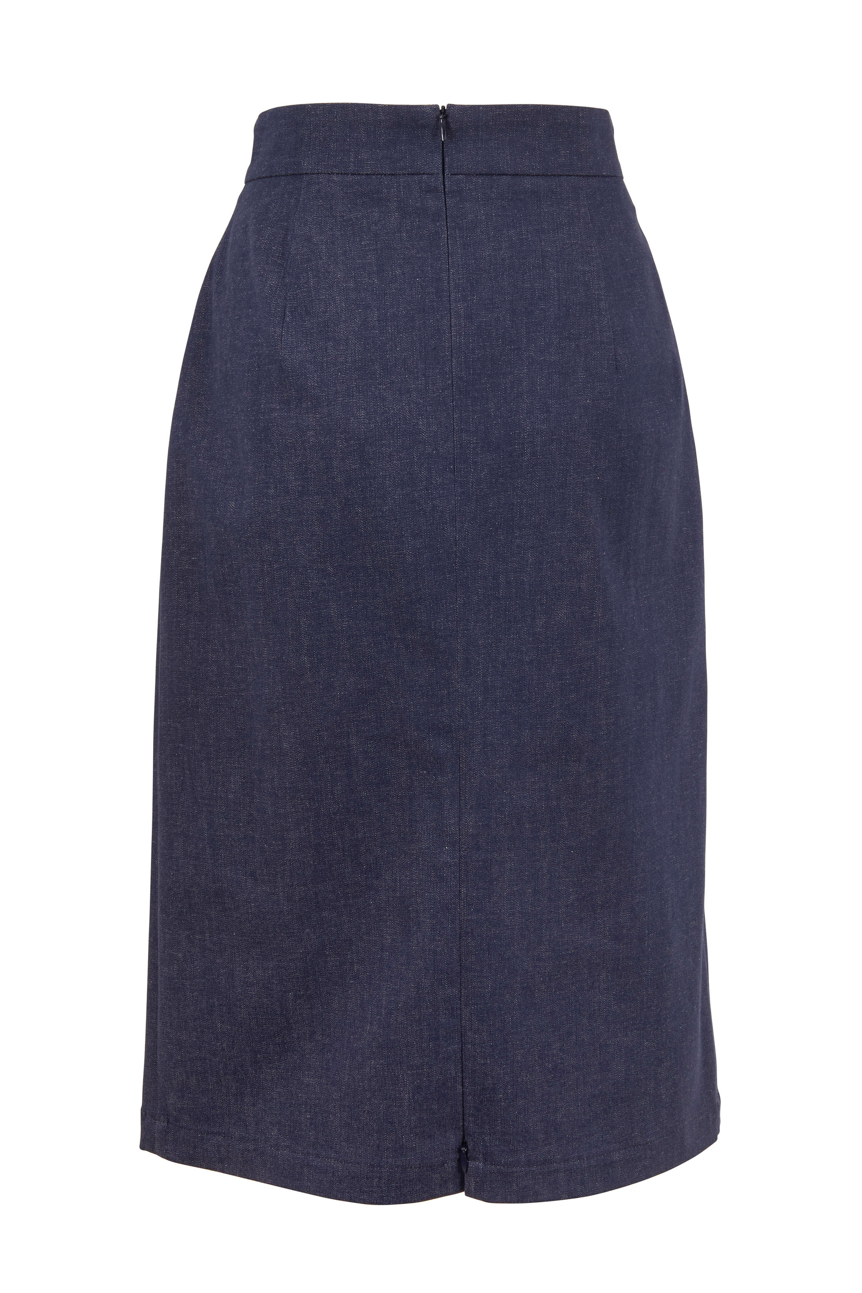 Stretch denim hotsell wrap skirt