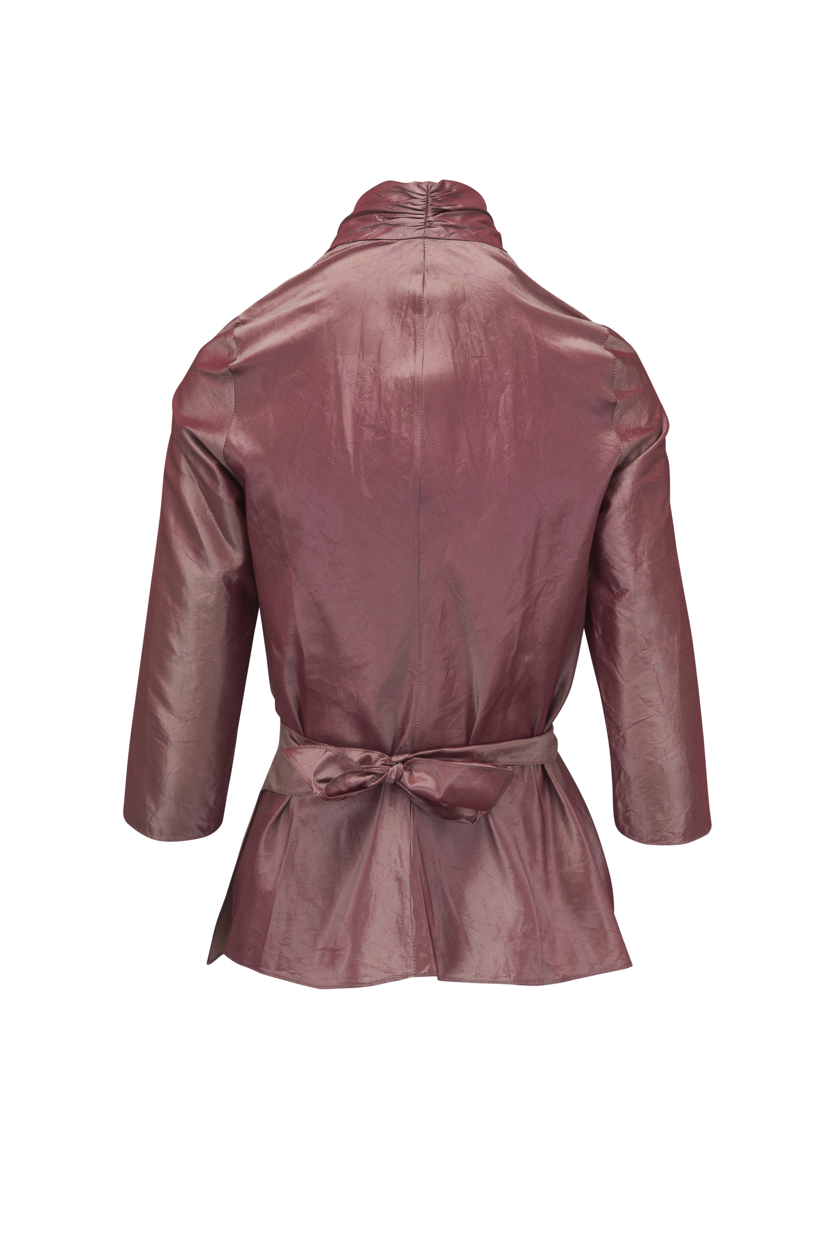 Peter Cohen - 3/4 Sleeve Almond Iridescent Taffeta Wrap Top