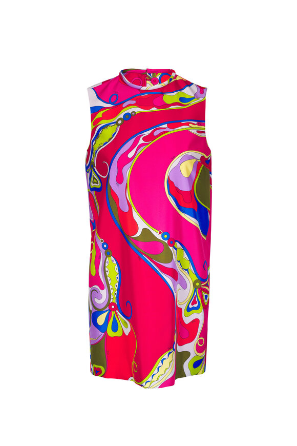 Pucci Pink Multi Silk Twill Mini Dress