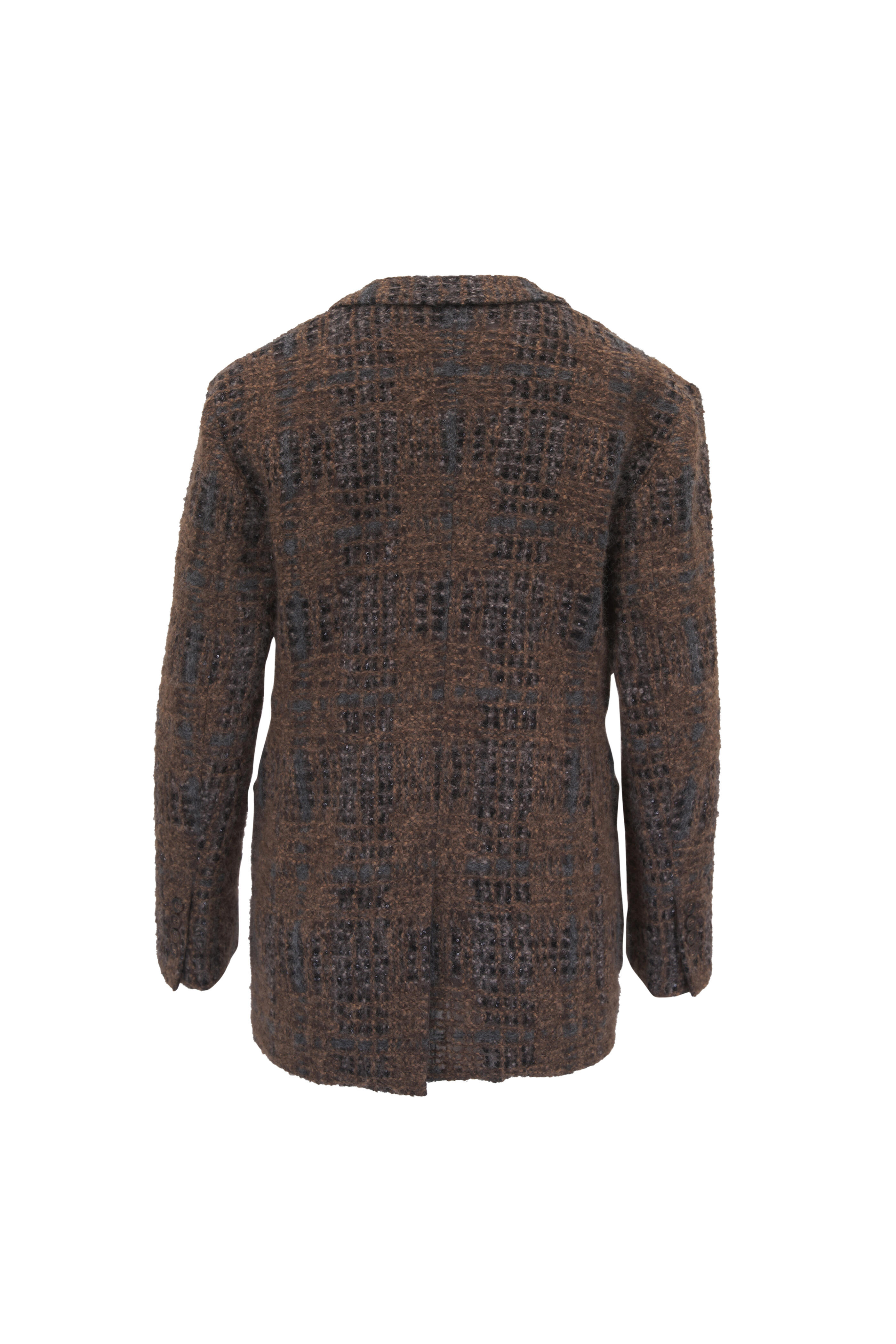 Brunello Cucinelli - Chocolate Price Of Wales Embroidered Knit Blazer
