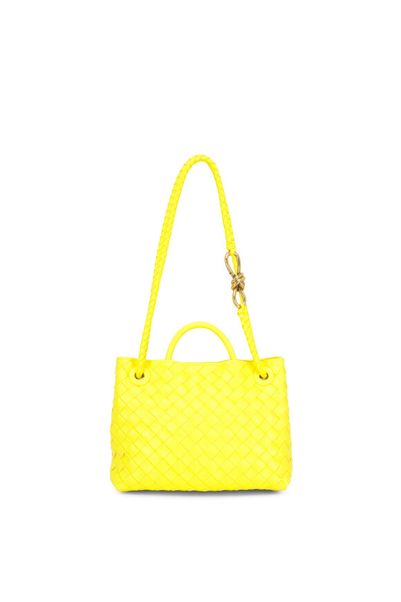 Bottega Veneta Small Andiamo Sulfur Intrecciato Leather Bag - view 8