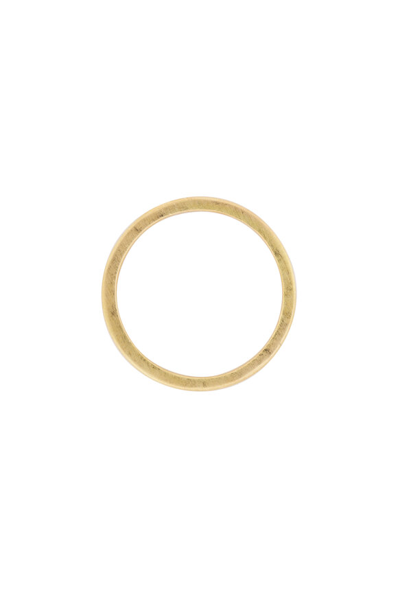 Caroline Ellen 20k Yellow Gold Engraved Larger Flat Band Ring - view 2