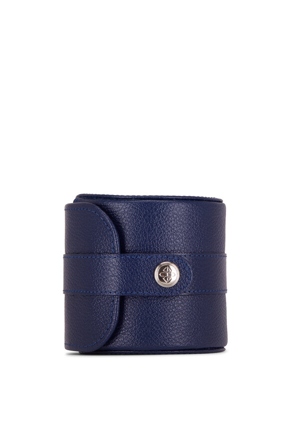 Ettinger Leather - Navy Blue Leather Watch Roll 