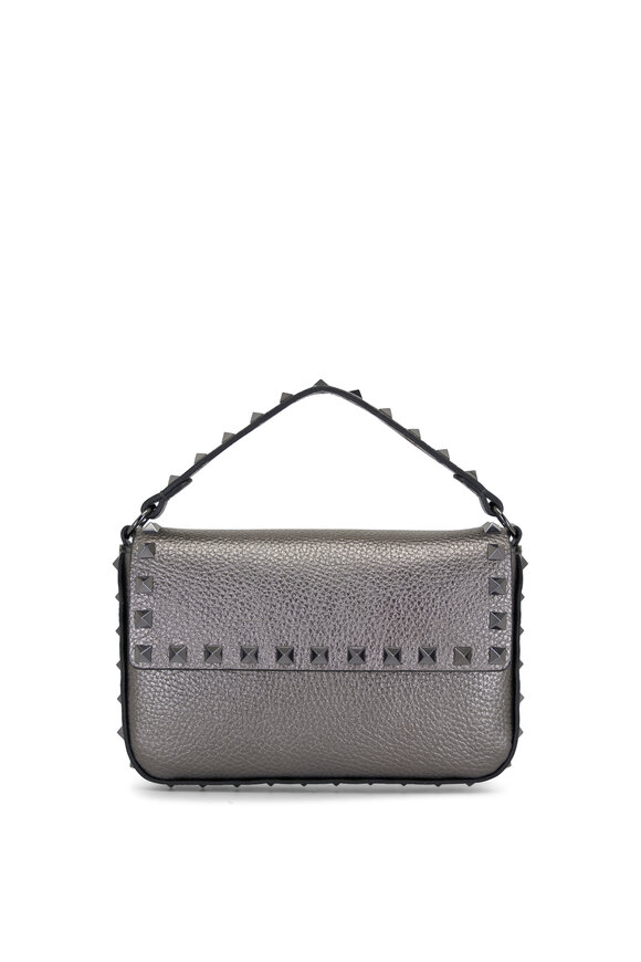 Valentino Garavani - Anthracite Metallic Rockstud Mini Leather Bag