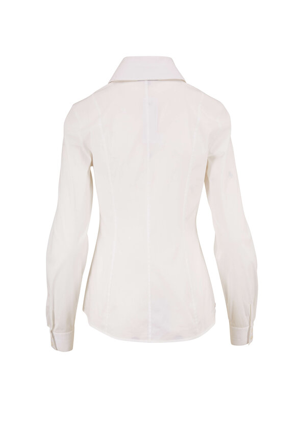 Lafayette 148 New York - Abbott White Stretch Cotton Button Down Shirt