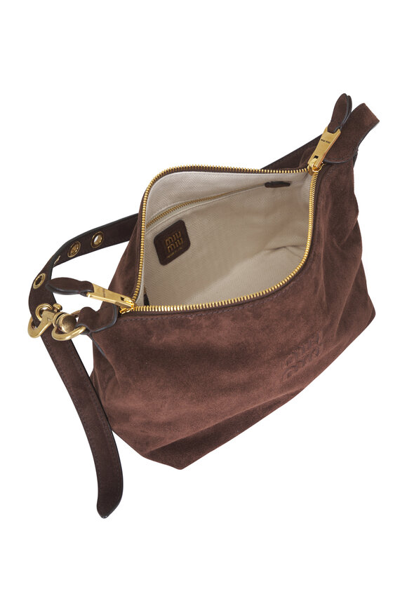 Miu Miu Spirit Brown Suede Shoulder Bag - view 5