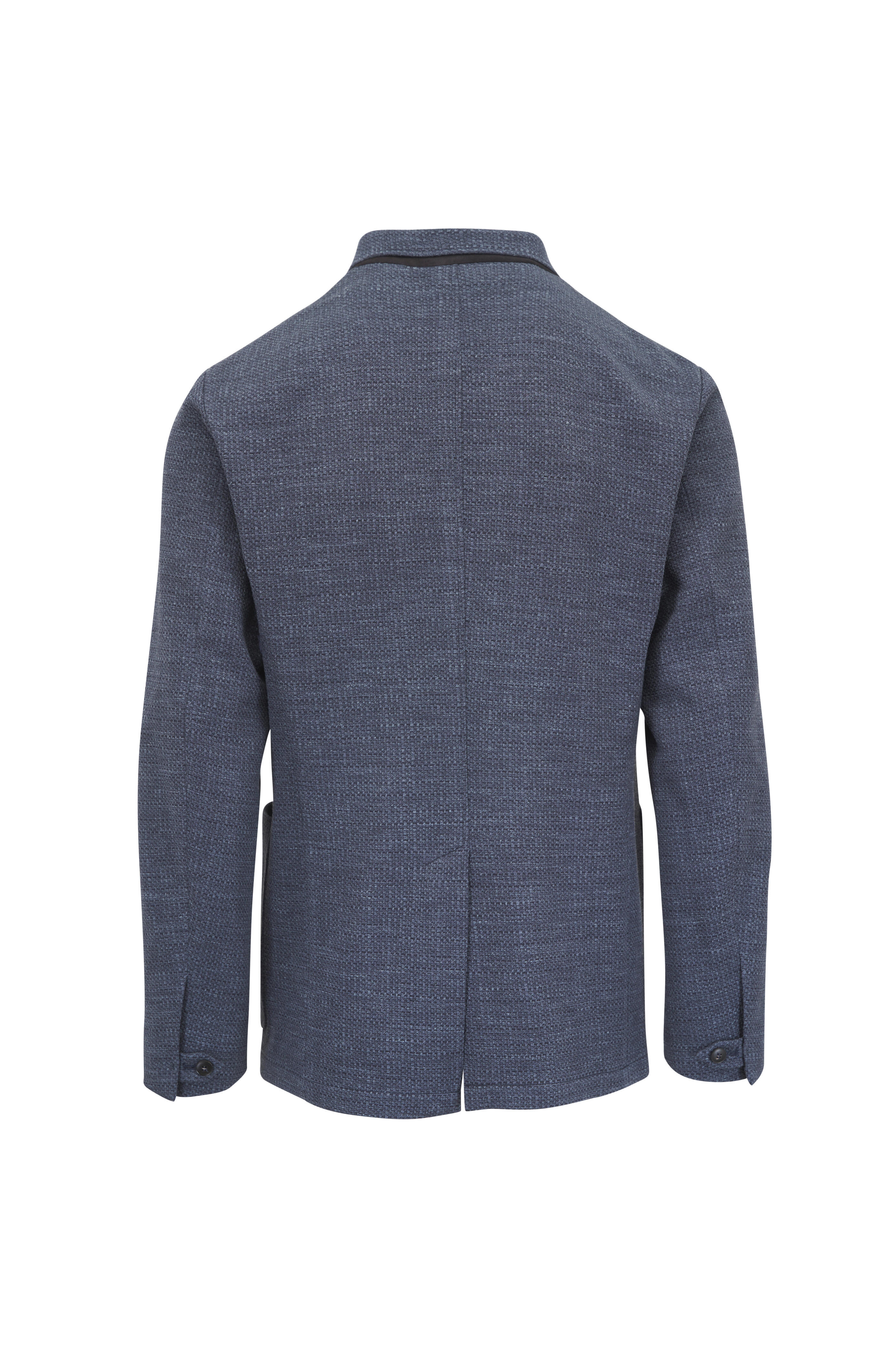 Canali - Medium Blue Textured Hybrid Jacket - view 2