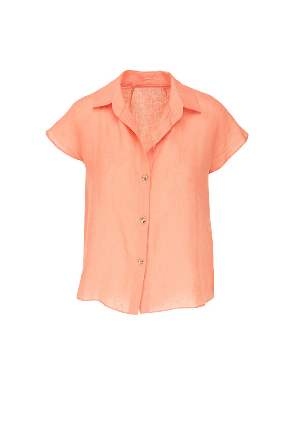 Peter Cohen - Link Coral Swiss Linen Top