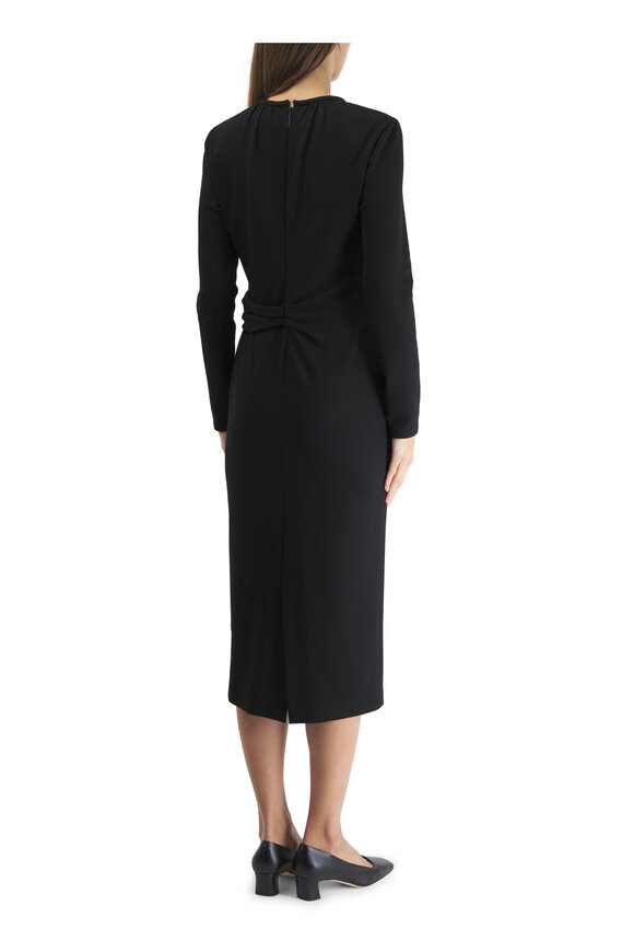 Giorgio Armani - Black Keyhole Milano Jersey Midi Dress 