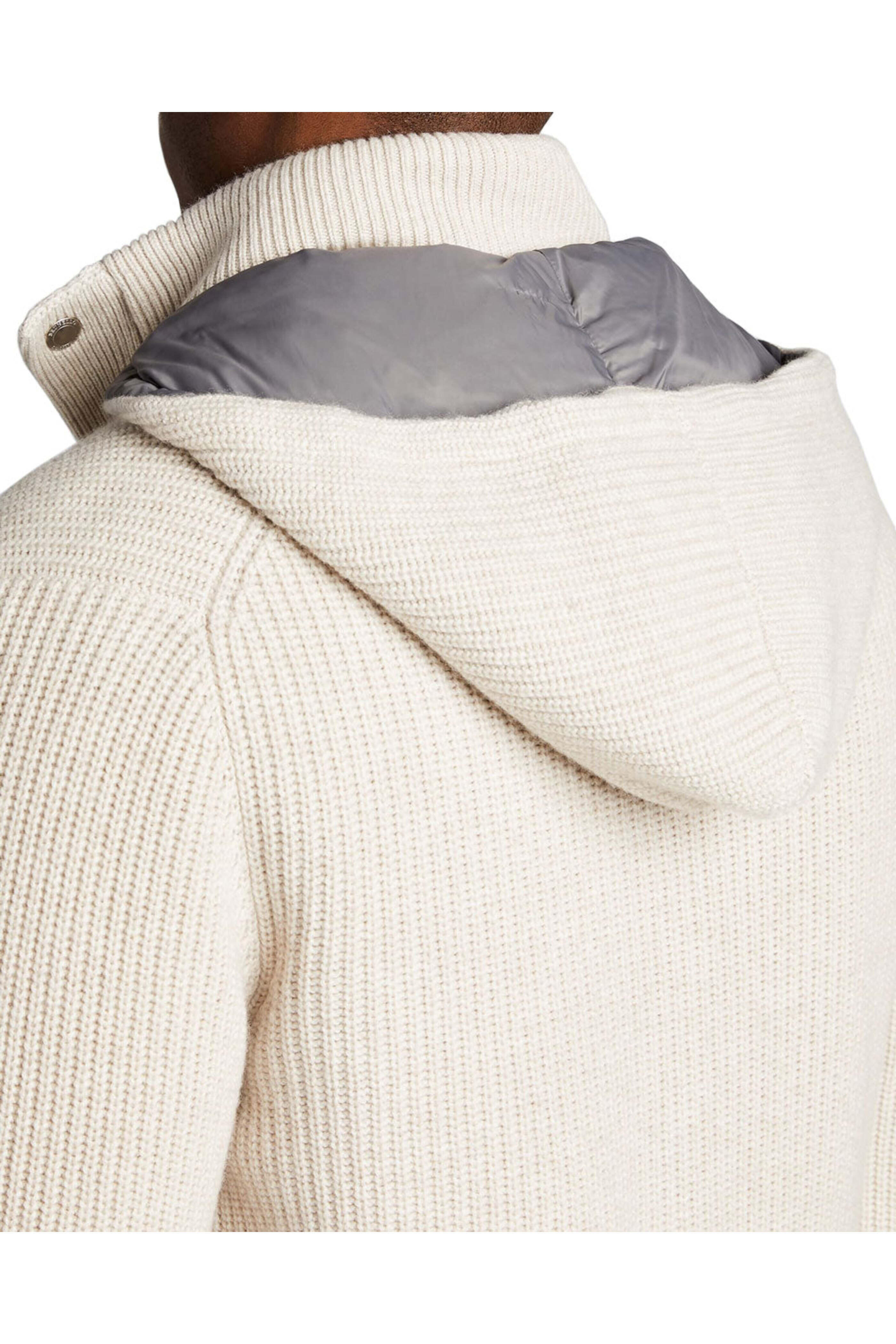 Brunello Cucinelli - Cream Ribbed Knit Cashmere Bomber Jacket