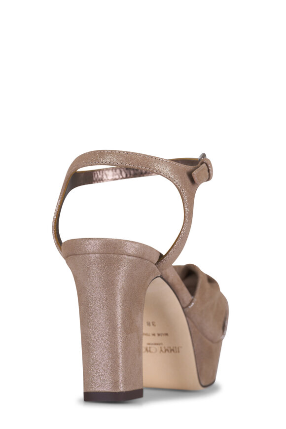 Jimmy Choo Heloise Chai Suede Sandal, 80mm - view 4