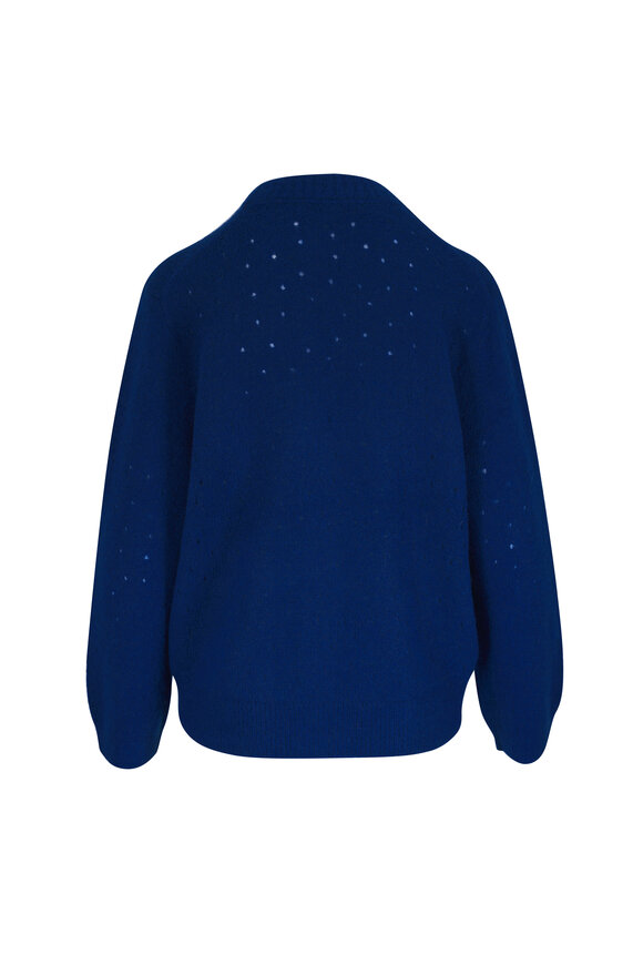 Dorothee Schumacher Luxury Love Ocean Blue Pointelle Cardigan - view 2