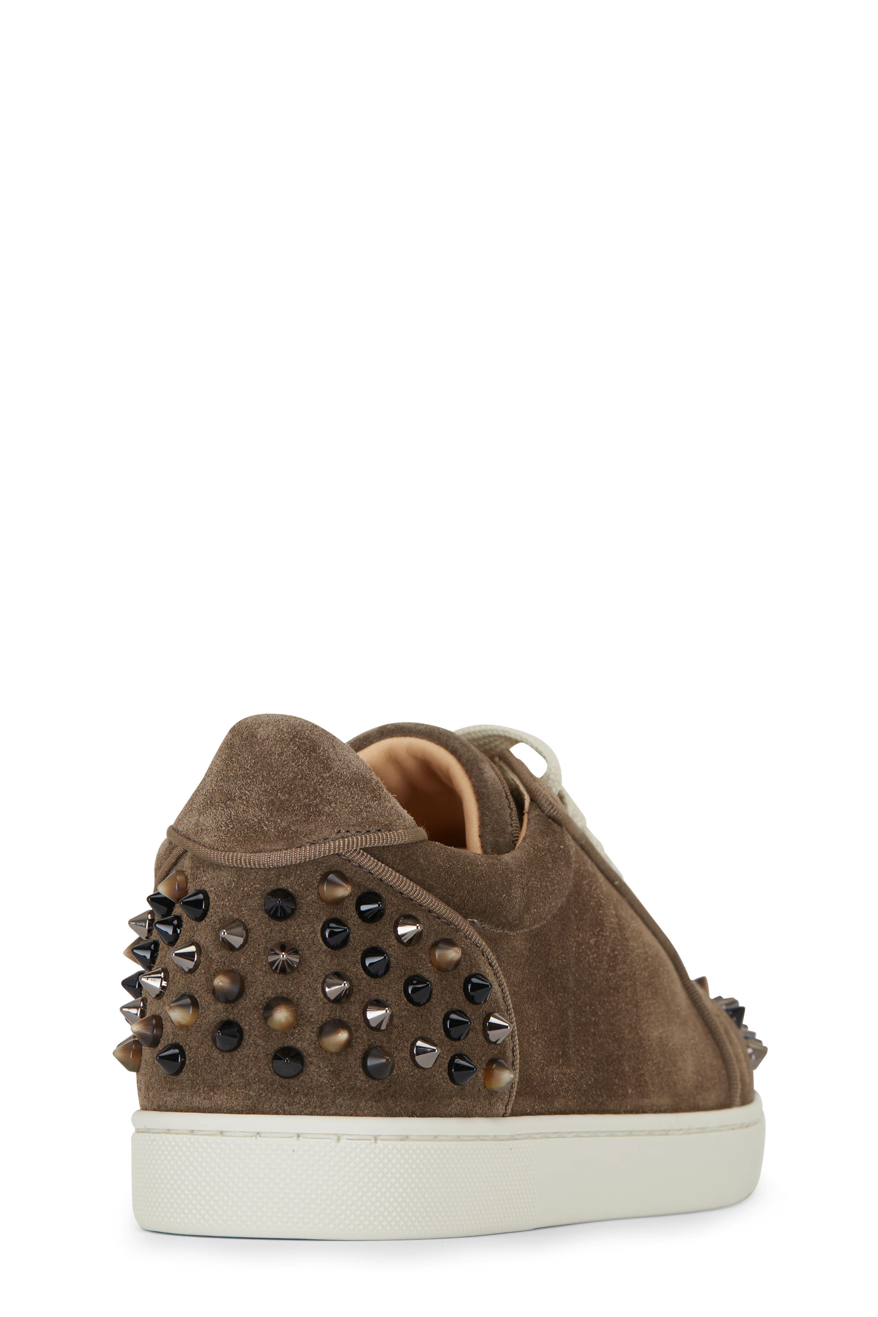 Christian Louboutin Vieira Spike Suede Sneaker in Gray